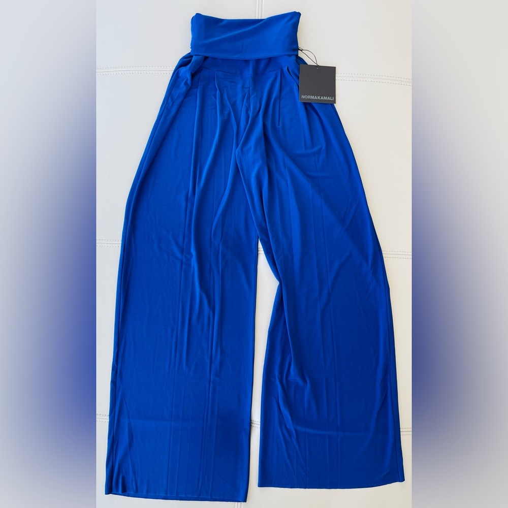 NWT! NORMA KAMALI 
High Waist Pleat Pant 
in Berry Blue 
Size XS